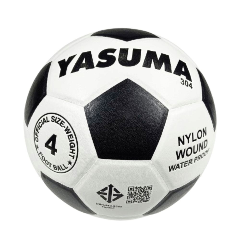 ฟุตบอล YASUMA หนังอัด PVC ทนปูน มีมอก. สีขาวดำ เบอร์ 4